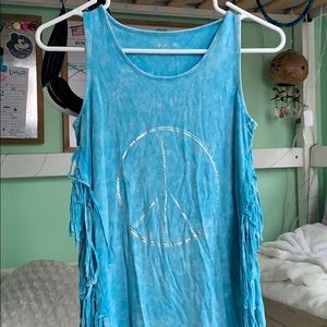 Blue Peace Sign tank